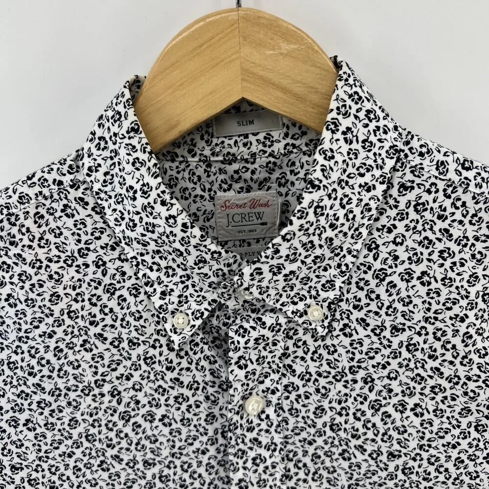 Lot of 2 J.CREW Slim Secret Wash Long Sleeve Button Down Shirts Size S 20x29 EUC